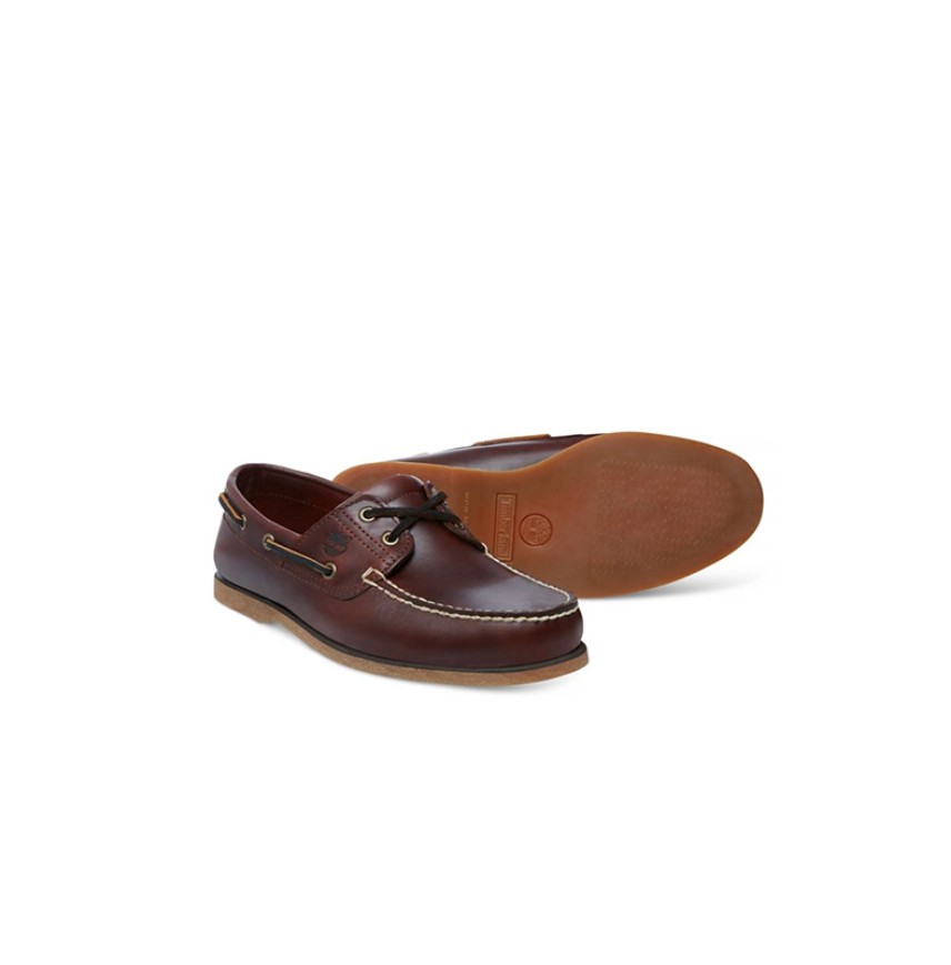 MEN CLASSIC BOAT 2EYE BROWN TIMBERLAND