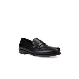U NEW DAMON B - SMO.LEA - BLACK - MAN - MOCCASINS